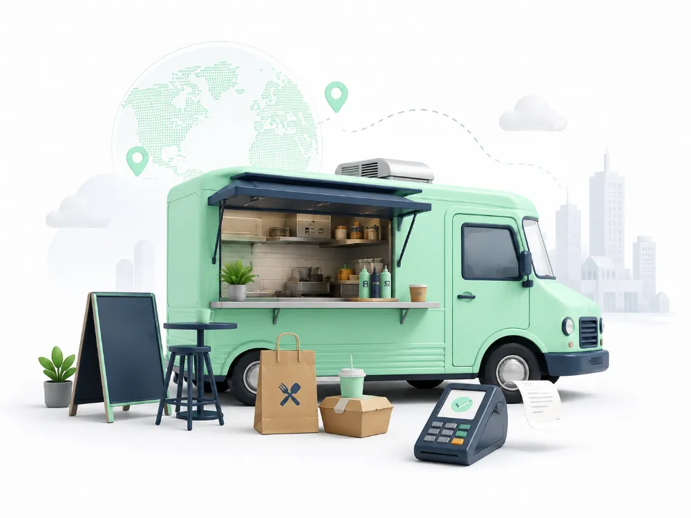 Illustration representing Food Trucks & Mobile Food