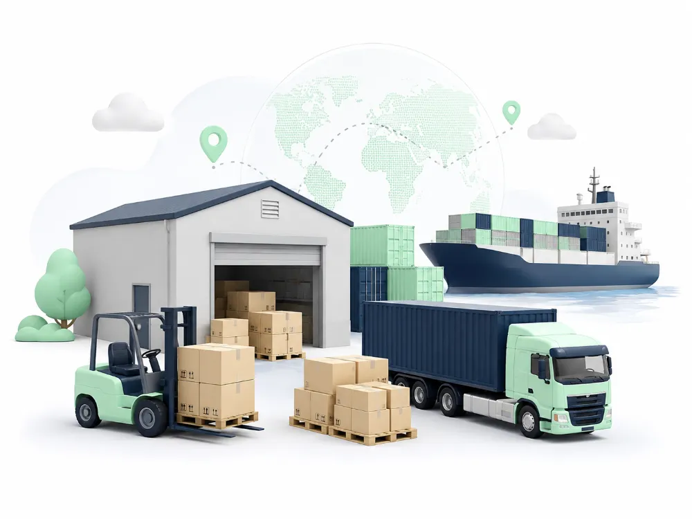 Illustration representing Import, Export & Wholesale Distribution