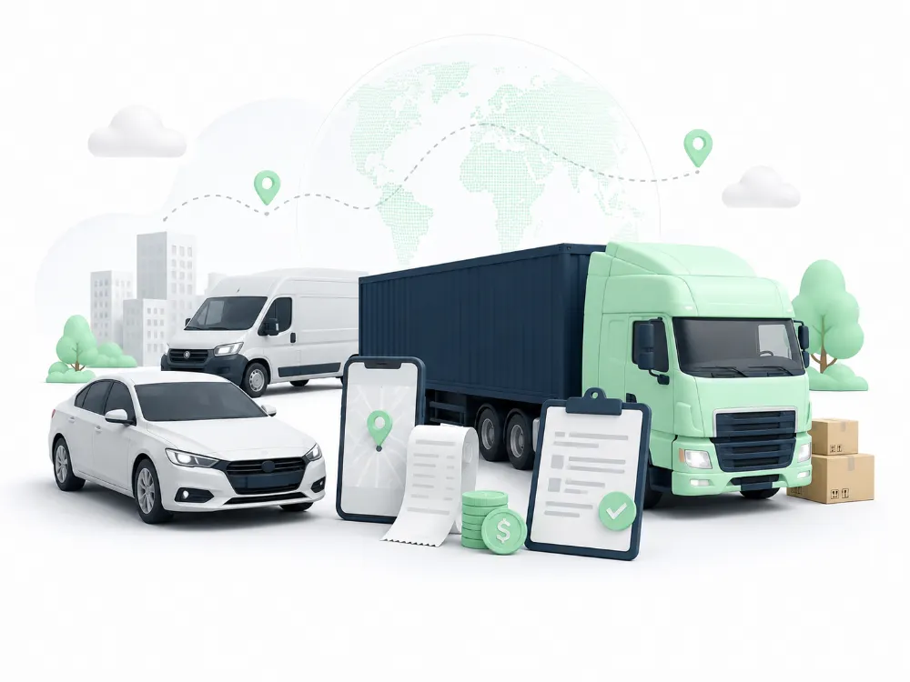 Illustration representing Trucking, Delivery & Ride-Share